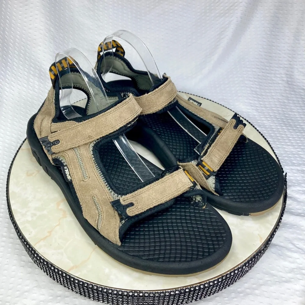 Teva XPD Spoiler II Suede Sport Sandals Mens 14 Tan Black Hiking Outdoor Strappy